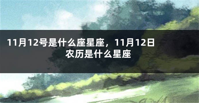 11月12号是什么座星座，11月12日农历是什么星座