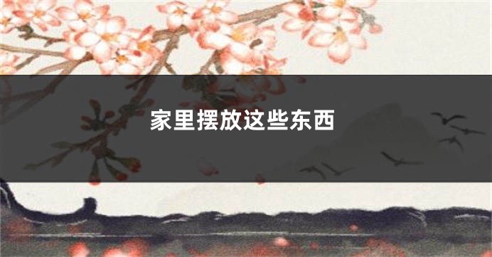 家里摆放这些东西