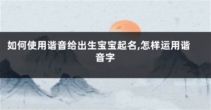 如何使用谐音给出生宝宝起名,怎样运用谐音字