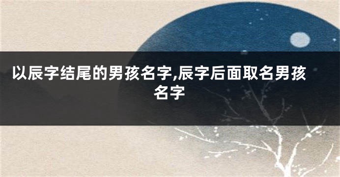 以辰字结尾的男孩名字,辰字后面取名男孩名字