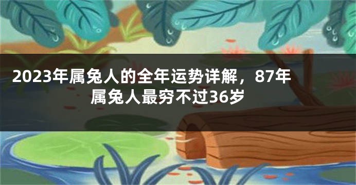 2023年属兔人的全年运势详解，87年属兔人最穷不过36岁