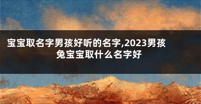 宝宝取名字男孩好听的名字,2023男孩兔宝宝取什么名字好