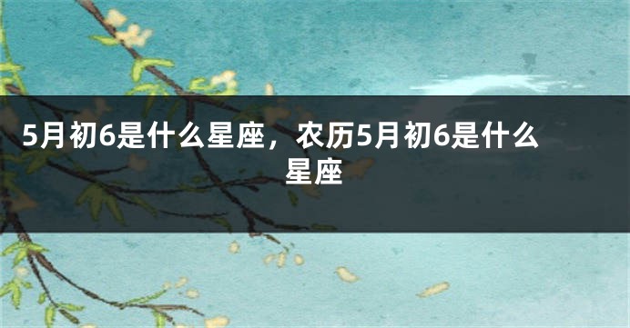 5月初6是什么星座，农历5月初6是什么星座