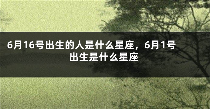 6月16号出生的人是什么星座，6月1号出生是什么星座