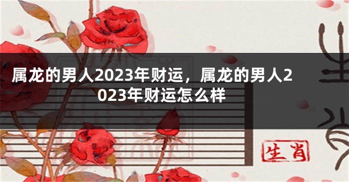 属龙的男人2023年财运，属龙的男人2023年财运怎么样