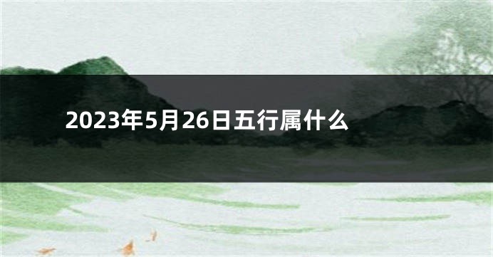 2023年5月26日五行属什么