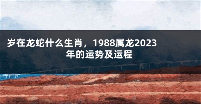 岁在龙蛇什么生肖，1988属龙2023年的运势及运程