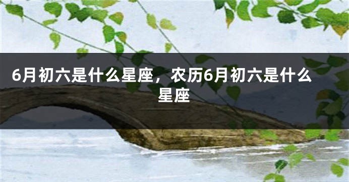 6月初六是什么星座，农历6月初六是什么星座