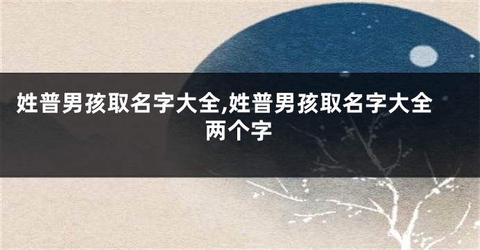 姓普男孩取名字大全,姓普男孩取名字大全两个字