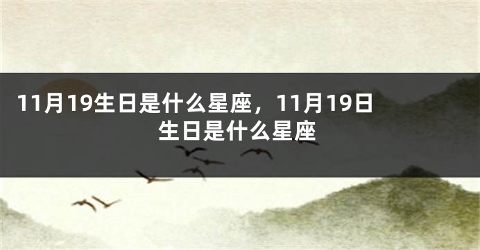 11月19生日是什么星座，11月19日生日是什么星座