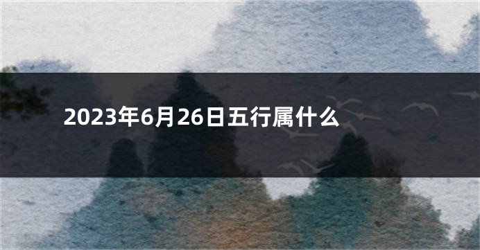 2023年6月26日五行属什么