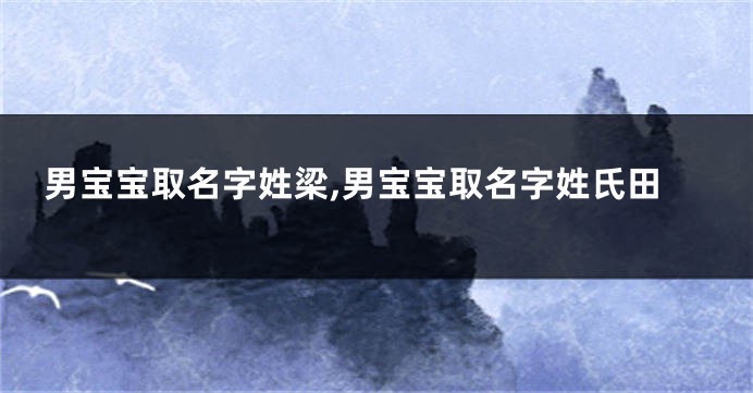 男宝宝取名字姓梁,男宝宝取名字姓氏田