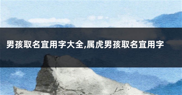 男孩取名宜用字大全,属虎男孩取名宜用字