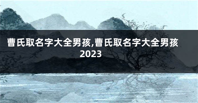 曹氏取名字大全男孩,曹氏取名字大全男孩2023