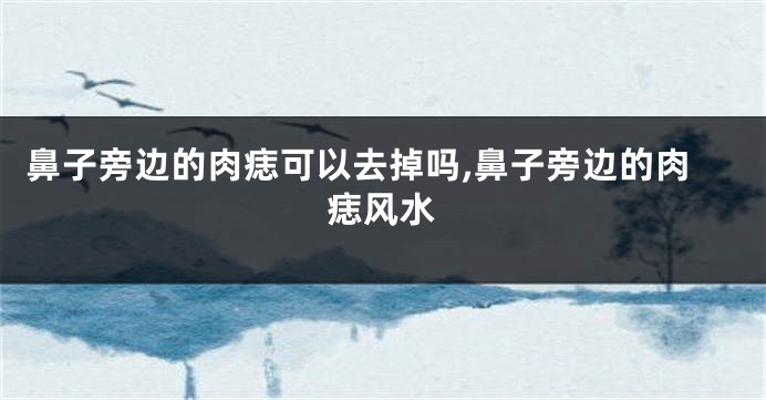 鼻子旁边的肉痣可以去掉吗,鼻子旁边的肉痣风水