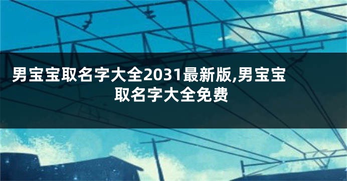 男宝宝取名字大全2031最新版,男宝宝取名字大全免费