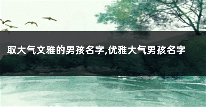 取大气文雅的男孩名字,优雅大气男孩名字