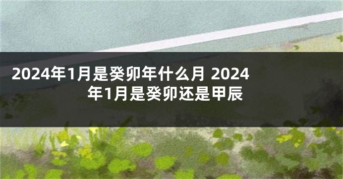 2024年1月是癸卯年什么月 2024年1月是癸卯还是甲辰