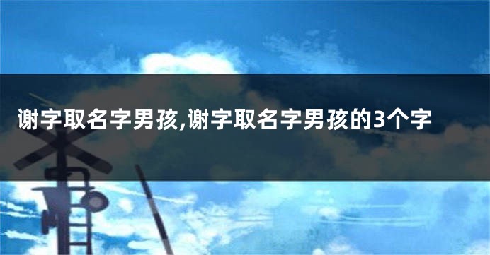 谢字取名字男孩,谢字取名字男孩的3个字