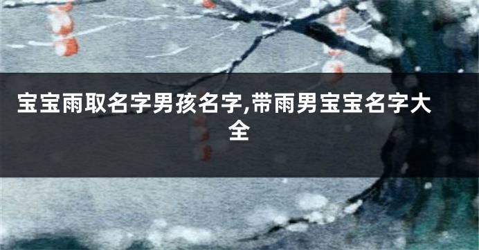 宝宝雨取名字男孩名字,带雨男宝宝名字大全