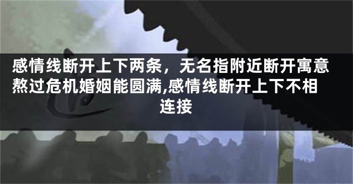 感情线断开上下两条，无名指附近断开寓意熬过危机婚姻能圆满,感情线断开上下不相连接