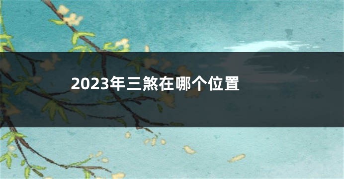 2023年三煞在哪个位置