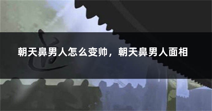 朝天鼻男人怎么变帅，朝天鼻男人面相