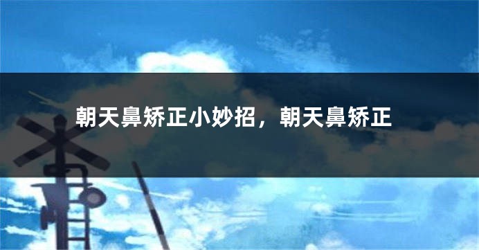 朝天鼻矫正小妙招，朝天鼻矫正