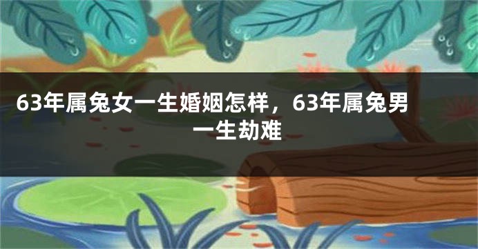 63年属兔女一生婚姻怎样，63年属兔男一生劫难