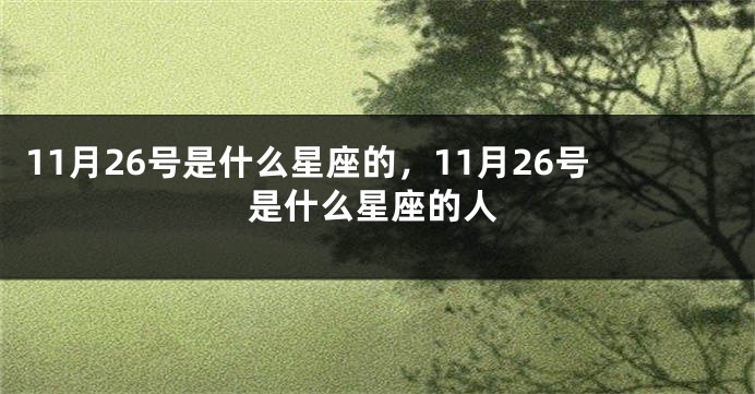 11月26号是什么星座的，11月26号是什么星座的人