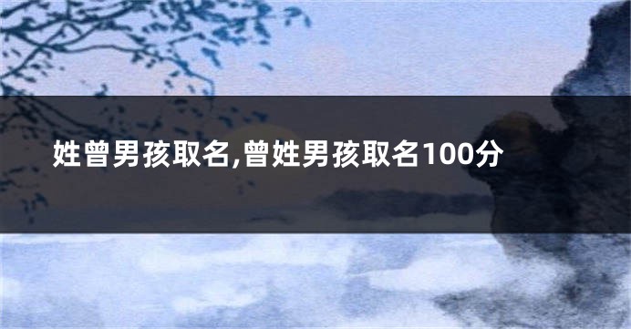 姓曾男孩取名,曾姓男孩取名100分