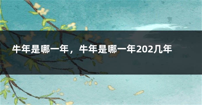 牛年是哪一年，牛年是哪一年202几年