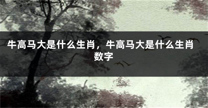 牛高马大是什么生肖，牛高马大是什么生肖数字