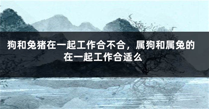 狗和兔猪在一起工作合不合，属狗和属兔的在一起工作合适么