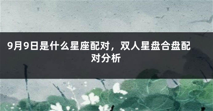 9月9日是什么星座配对，双人星盘合盘配对分析