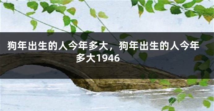 狗年出生的人今年多大，狗年出生的人今年多大1946