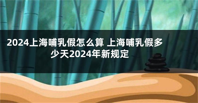 2024上海哺乳假怎么算 上海哺乳假多少天2024年新规定