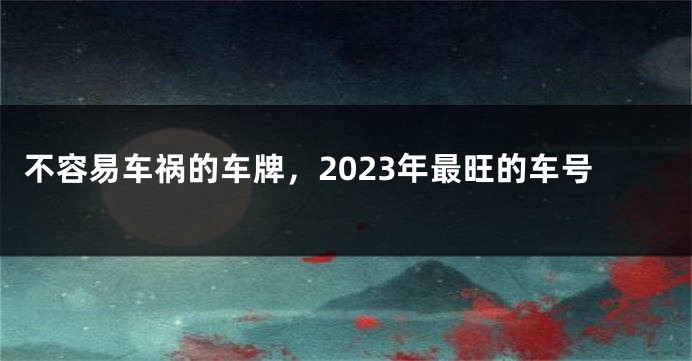 不容易车祸的车牌，2023年最旺的车号