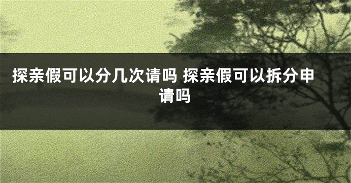 探亲假可以分几次请吗 探亲假可以拆分申请吗