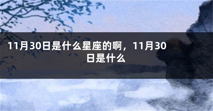 11月30日是什么星座的啊，11月30日是什么