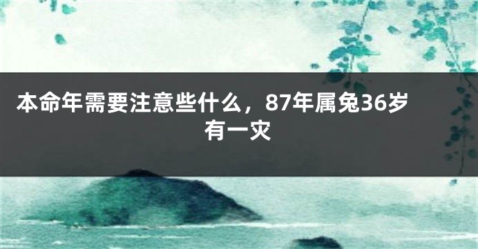 本命年需要注意些什么，87年属兔36岁有一灾