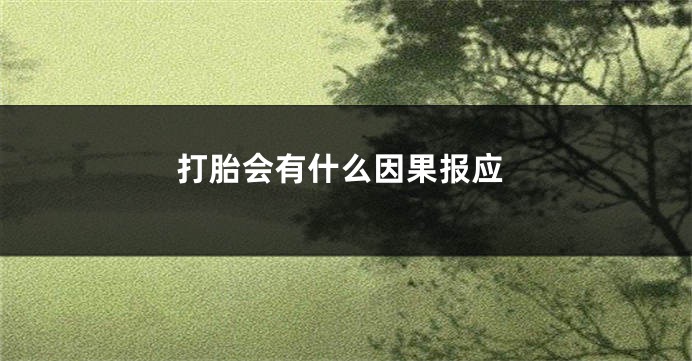 打胎会有什么因果报应