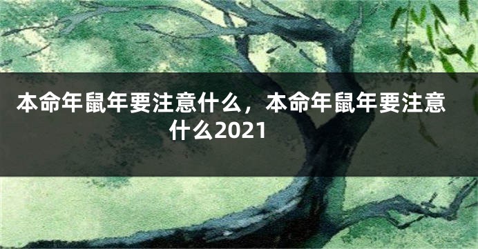 本命年鼠年要注意什么，本命年鼠年要注意什么2021