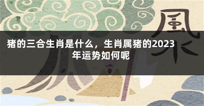 猪的三合生肖是什么，生肖属猪的2023年运势如何呢