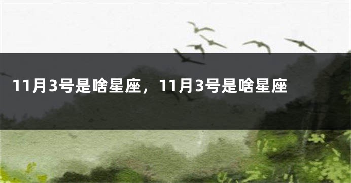 11月3号是啥星座，11月3号是啥星座