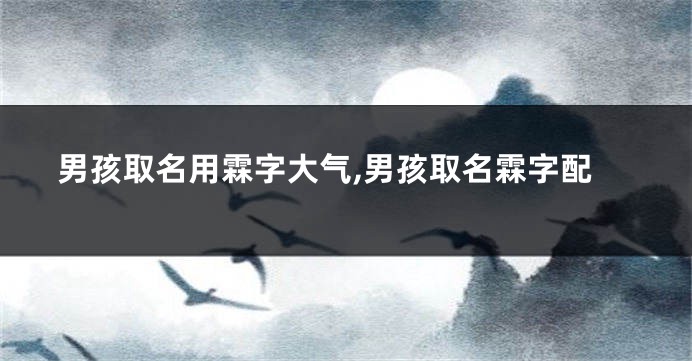 男孩取名用霖字大气,男孩取名霖字配