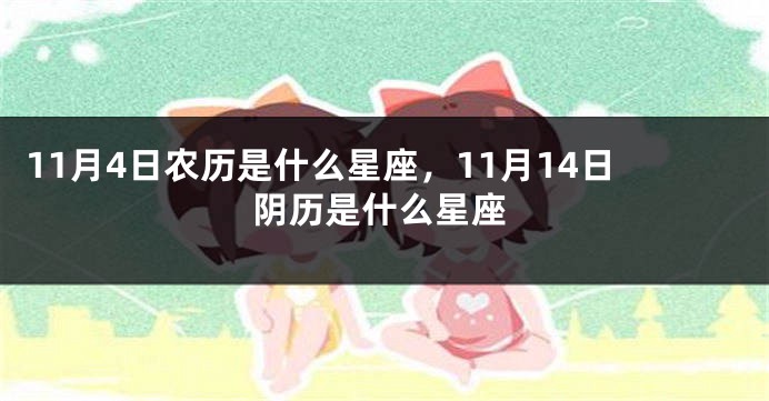 11月4日农历是什么星座，11月14日阴历是什么星座