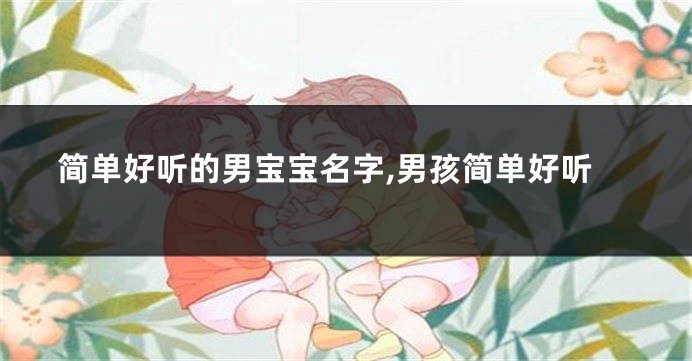 简单好听的男宝宝名字,男孩简单好听