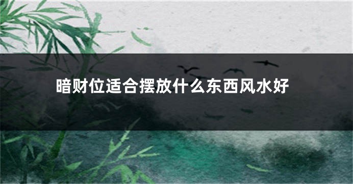 暗财位适合摆放什么东西风水好