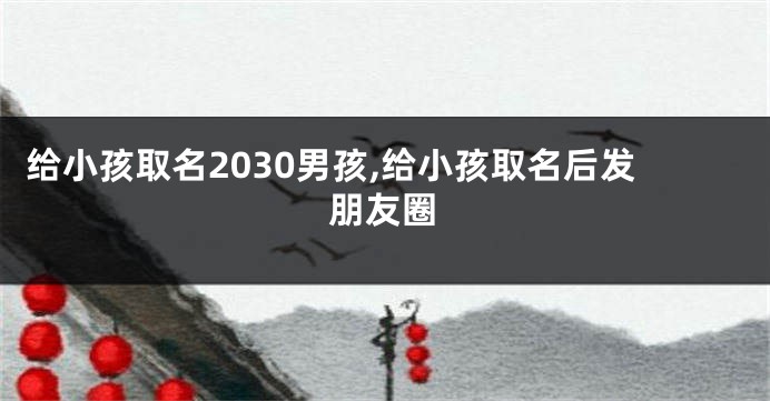 给小孩取名2030男孩,给小孩取名后发朋友圈